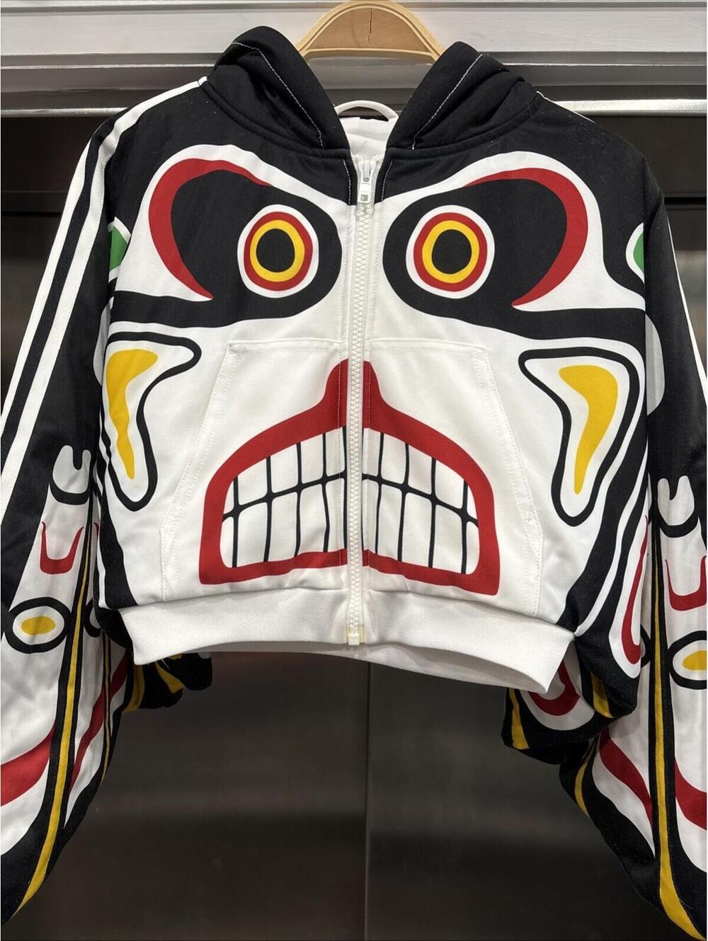 Rare Jeremy Scott Adidas Original Totem Pole Jacket Size S - Picture 2 of 8